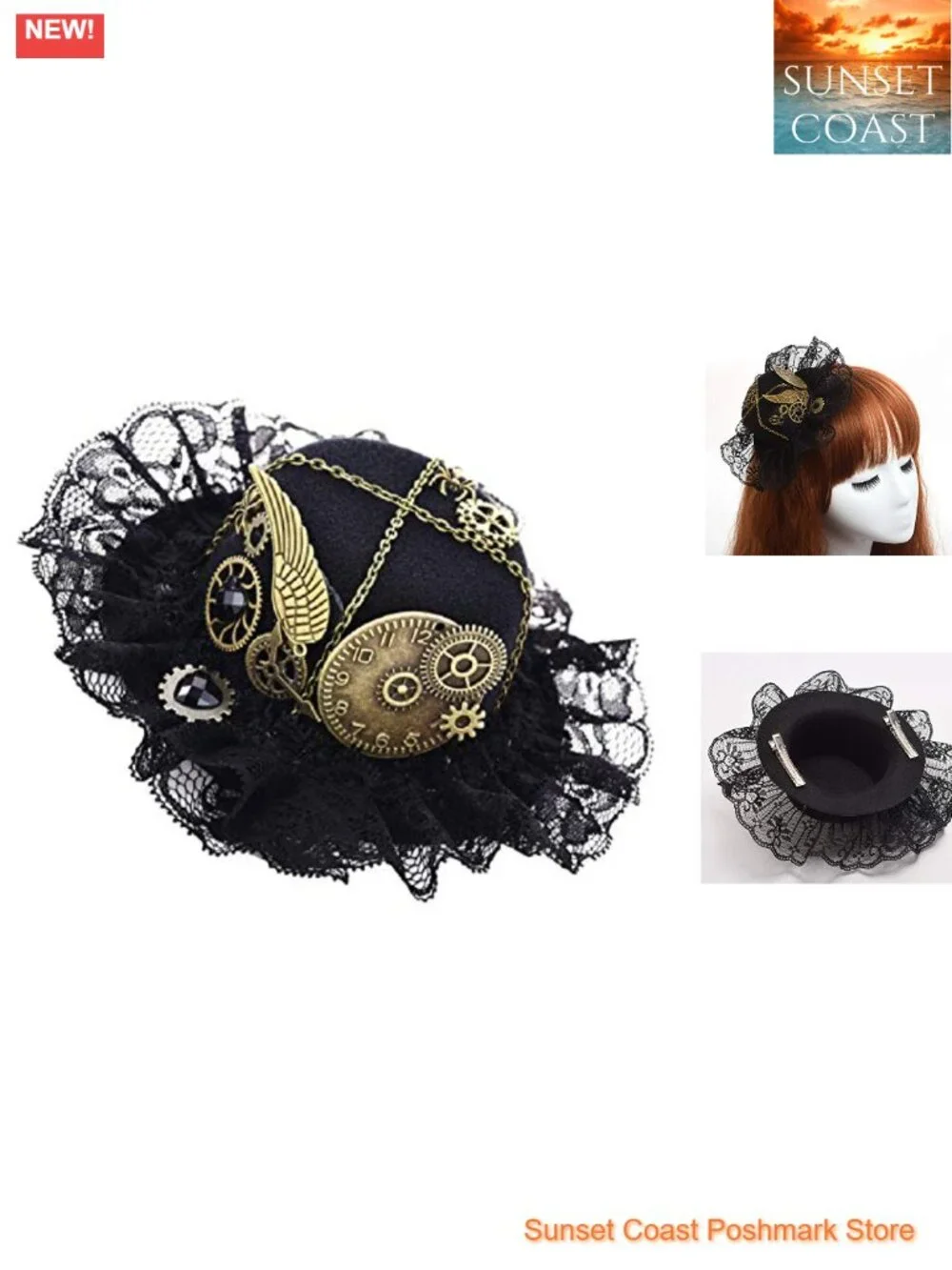 Steampunk Mini Top Hat Hair Clip Victorian Lolita Gothic Cosplay